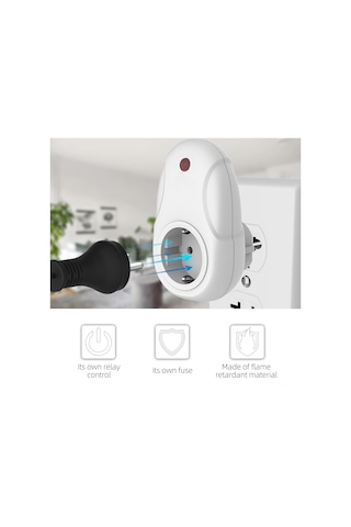 Wezone Akıllı Sıcaklık Kontrollü Zamanlayıcı Prizi, Işıklı Ekran, 230v 16a Avrupa Standartı, Pc Malzeme, 433.92 Mhz, Pil Yok