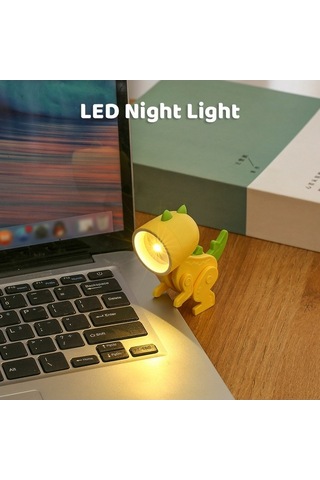 Pazly H46772p Karikatür Gece Lambası Çocuklar İçin Mini Dinozor Led Pembe Işık Diğer