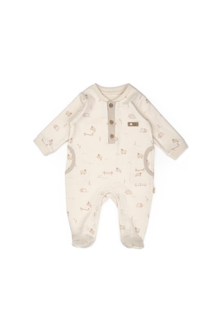 Babycosy Organic Wear Bebek Tulum Şapka %100 Organik Pamuk , Bebek - Yenidoğan- Csy8182 Krem
