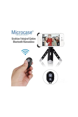 Tripod Ve Selfie Çubuğu İçin Bluetoothlu Uzaktan Fotoğraf Çekim Kumandası Siyah - Al2638 Standart