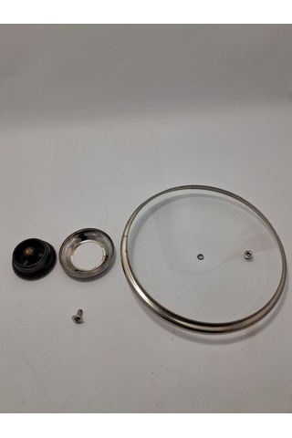 Cam Kapak 18 Cm Ve Siyah Kulp
