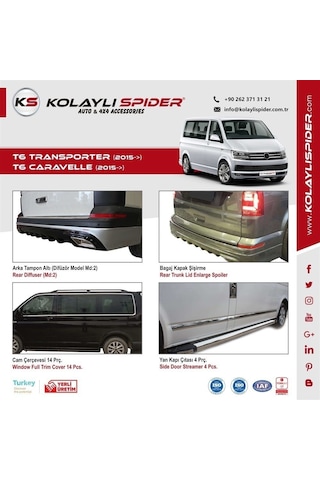Volkswagen Transporter T6 Arka Tampon Eşiği Krom Formlu 2015 ve