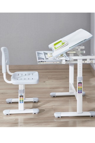 Ayarlanabilir Ergonomik Çocuk Aktivite Masası 3-10 Yaş- Gri