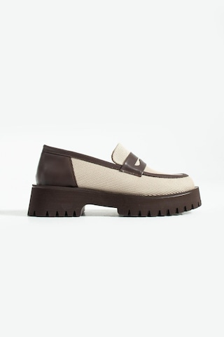 Kadın Yüksek Taban Günlük Loafer Vela - Bej Ve Kahverengi Bej Ve Kahve