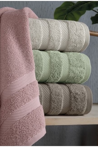 Altınbaşak Jakarlı 4 Lü 50x90 El Havlusu Nori Renkli