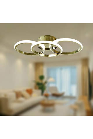 Tt305-3-sr Tt Aydınlatma 3 Renk Işık Sarı Kaplama 3 Lü Led Avize Krom