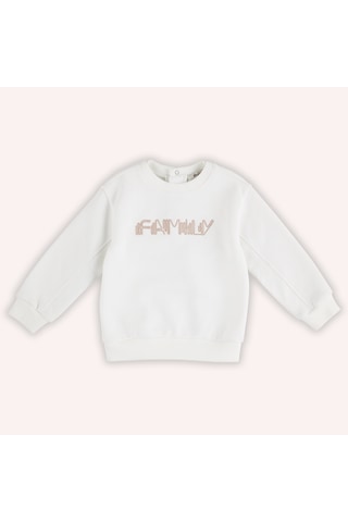 Erkek Çocuk Nakışlı Sweatshirt Ekru 2421bb08030-4975 001 Ekru