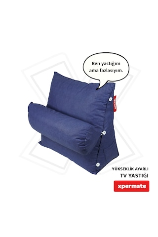 Xpermate Yükseklik Ayarlı Tv Yastığı Bel Destek Yastığı Lacivert