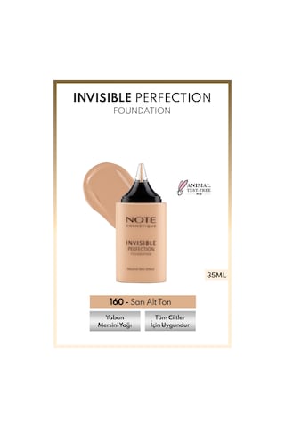 Note Cosmetics Invisible Perfection Foundation Hafif Yapılı Doğal Bitişli Fondöten - 160 Smooth Cashmere