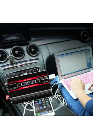 Yifomall 12v'den 110v'a Renkli Ekranlı 300w İnvertör, Usb Ve Ac Çıkışlı, Taşınabilir Şarj Cihazı