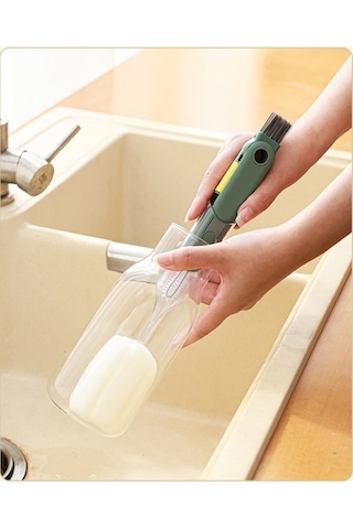 Cc Ggball M Of Wealth Beşi Bir Arada Çok Fonksiyonlu, Çıkarılabilir Uzun Saplı Sünger Temizleme Fırçası, Şişe Fırçası, Termos Bardak Aralık Temizleme Fırçası