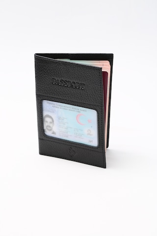 Prava Deri World Hakiki Deri El Yapımı Kimliklik Bölümü Olan Pasaportluk Siyah