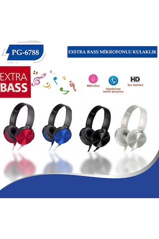 Polygold Pg-6788 Extra Bass Mikrofonlu Kulaklık
