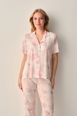 Suwen Lula Gömlek Yaka Pijama Takımı Sh26617660b334 Pembe