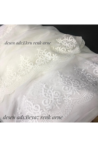 Tül Perde Arne Desen Grek Etek Işleme Brillant Tüm Ölçülerinde D Ekru