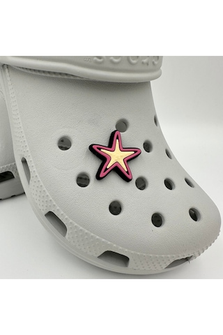 Crocs Terlik Süsü Ve Aksesuarı , Çanta Süsü Jibbitz 3d Kabartmadeniz Yıldızı 03 Görsel Figür Aksesuar Pembe-sarı-siyah