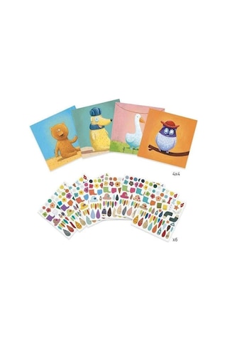 Djeco Yapıştırma Kartları / Create Animals