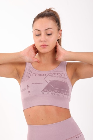 Maraton Active Slimfit Kadın Atlet Yaka Kolsuz Koşu Lila Bra 813065-Lila