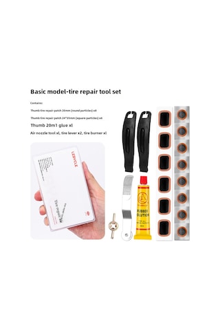Reedark Lebaik Bisiklet Lastik Tamir Seti: Dağ Ve Yol Bisikletleri İçin Taşınabilir, Hızlı Tamir İçin Patçalar Ve Jöle İçeren Araç Paketi