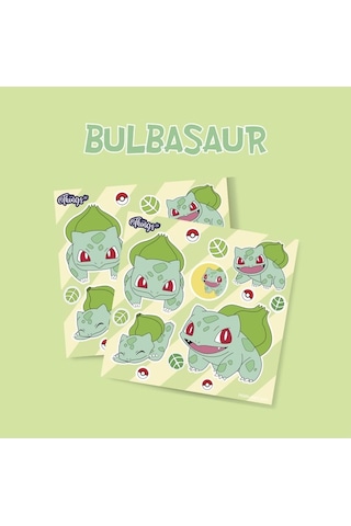 Mini Things Art Özel Tasarım Balbazar Bulbasaur Pokemon Sticker 15 Parça Set -1 Adet-