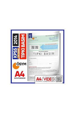 2014 Kpss Önlisans ÖSYM Çıkmış Soru Tıpkı Basım Kitapçığı Video/pdf Çözümlü Türkiye Geneli