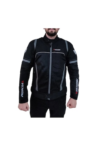 Venom Spin Motosiklet Montu Siyah-gri Motorcu Montu