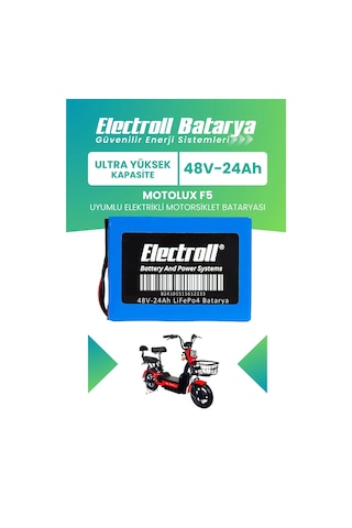Motolux F5 Uyumlu Batarya Ultra Yüksek Kapasite Lifepo4 48v 24ah Elektrikli Motosiklet Bataryası