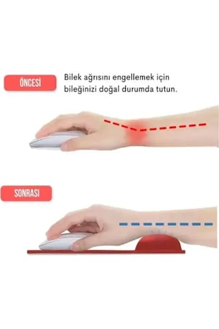 Bilek Destekli Kırmızı Mouse Pad