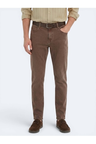 Kip Kahverengi Regular Fit Denim %100 Pamuk Pantolon