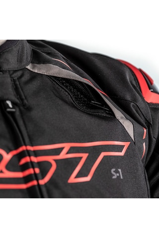 Rst S1 Mevsimlik Motosiklet Ceketi Siyah Kırmızı