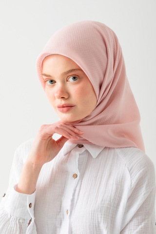 Nisanca Soft Pamuk Jakarlı Eşarp Doğal Dokulu, Hafif Ve Nefes Alan Kumaş- Bambu Kraş Eşarp Yumuşak Dokulu Düz Renk Eşarp, Tesettür Eşarp Pembe