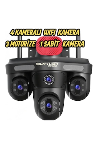 4 Kameralı 3 Motorlu Akıllı Ptz Güvenlik Kamerası