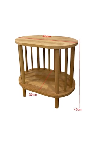 Yan Sehpa - Komodin - Salon - Oturma Odası Zigon Sehpa Safir Meşe