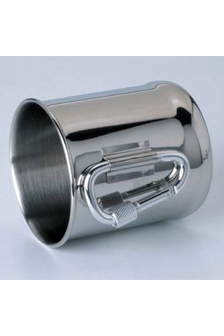 Kangvka Stainless Steel Camping Mug With Carabiner, 250ml Portable Outdoor Water Cup For Hiking, Backpack-friendly M3 METALİK