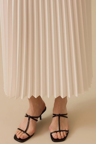 Seçil Kadın Elastik Bel Pliseli Etek 1011 Ekru Ekru