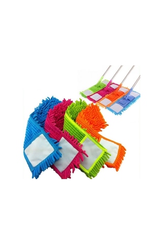 Paspas Yedeği Mikrofiber Makarna Mop Paspas Yedeği 50 Cm Çok Renkli