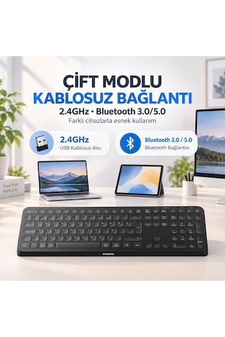 Philips SPK6407 Kablosuz Türkçe Q Klavye