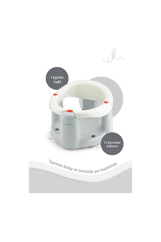 Babyjem Önden Açılır Banyo ve Mama Oturağı Ve Hediye Minderli - 2 li Set Kum Beji Çok Renkli