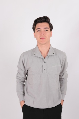 Five Pocket Fp24b2105 Erkek Dik Yaka Çıt Çıtlı Sweatshirt Gri