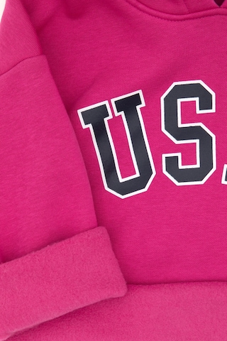 U.S. Polo Assn. Kız Çocuk Şardonlu Kapüşonlu Pembe Sweatshirt 50317890-VR041