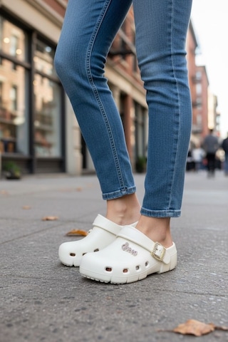 Calx Kadın Önü Kapalı Sabo Terlik Tokalı Rahat Günlük Crocs Tarzı Hafif Taban Terlik Bnt215 Bej
