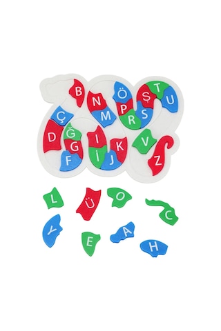 Çocuklar İçin Eğitici Abc Harf Öğretici Renkli Yılan Puzzle - Dayanıklı Pla Materyal