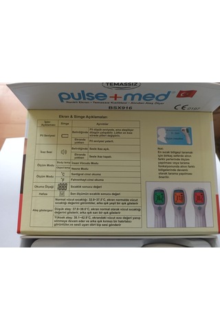 - Bsx916 - Renkli Ekran Kızılötesi Temassız Alından Ateş Ölçer 1 Pulsemed - Bsx916 - Renkli Ekran Kızılötesi Temassız Alından Ateş Ölçer