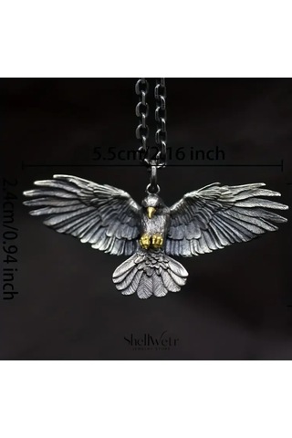 Eagle Spirit 925 Ayar Gümüş Zincir Kartal Unisex Kolye Gümüş