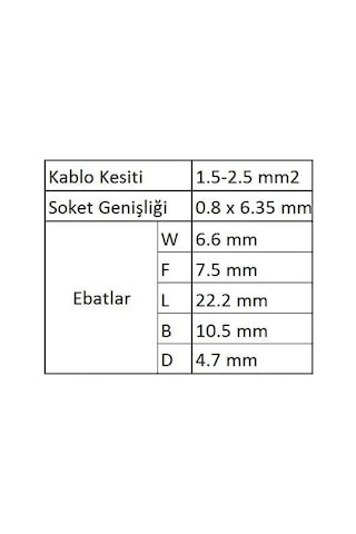 GFFD2638 Tam İzoleli Dişi Faston Kablo Ucu 100 Adet