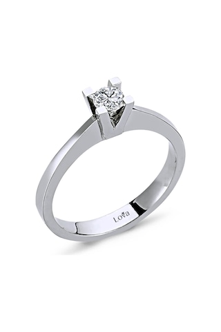 Lova F Renk 0,21 Karat Pırlanta Tektaş Yüzük - HRD Sertifikalı