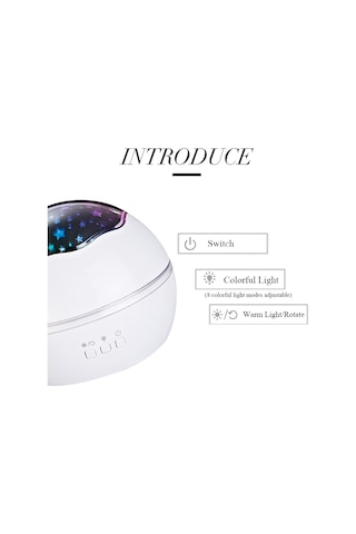 Vkemall Siyah Usb Yıldız Ve Deniz Projeksiyon Lambası - 8 Renkli Mod, Döner Tasarım, Uyku Ortamı Oluşturucu Pil Dahil Değil