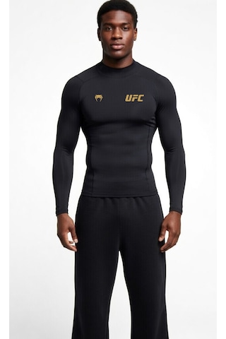 Premium Ufc Gold Siyah Uzun Kol Compression Erkek T-shirt Spor Gym Fitness Boks Kickboks Mdl12 Siyah