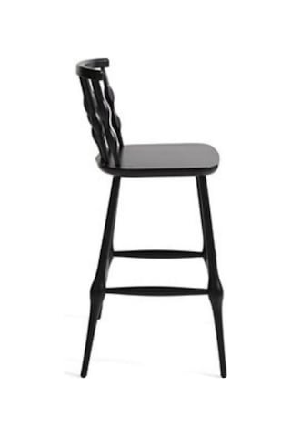 Natura Retro Ahşap Bar Sandalyesi Siyah