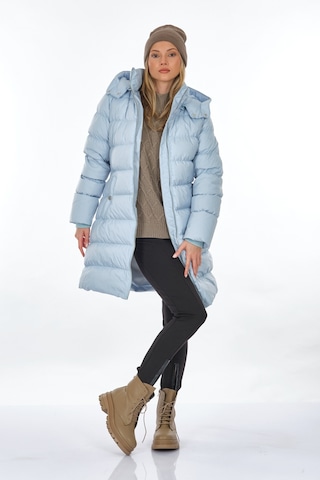 Perspective Kapüşonlu Mavi Kadın Mont 22270550 001